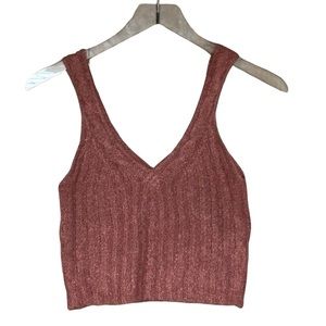 Pink Rose Cropped Tank in Pink NWOT